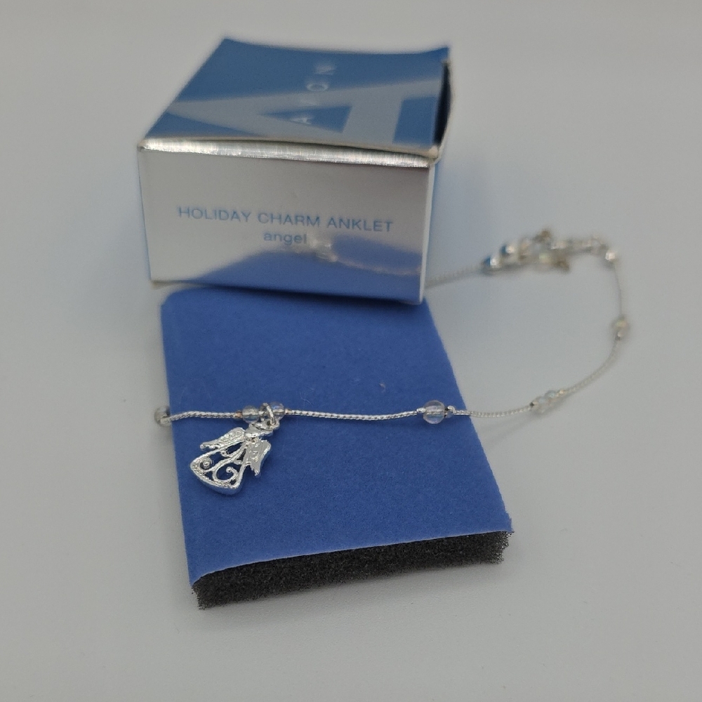 Silver Angel Charm Anklet